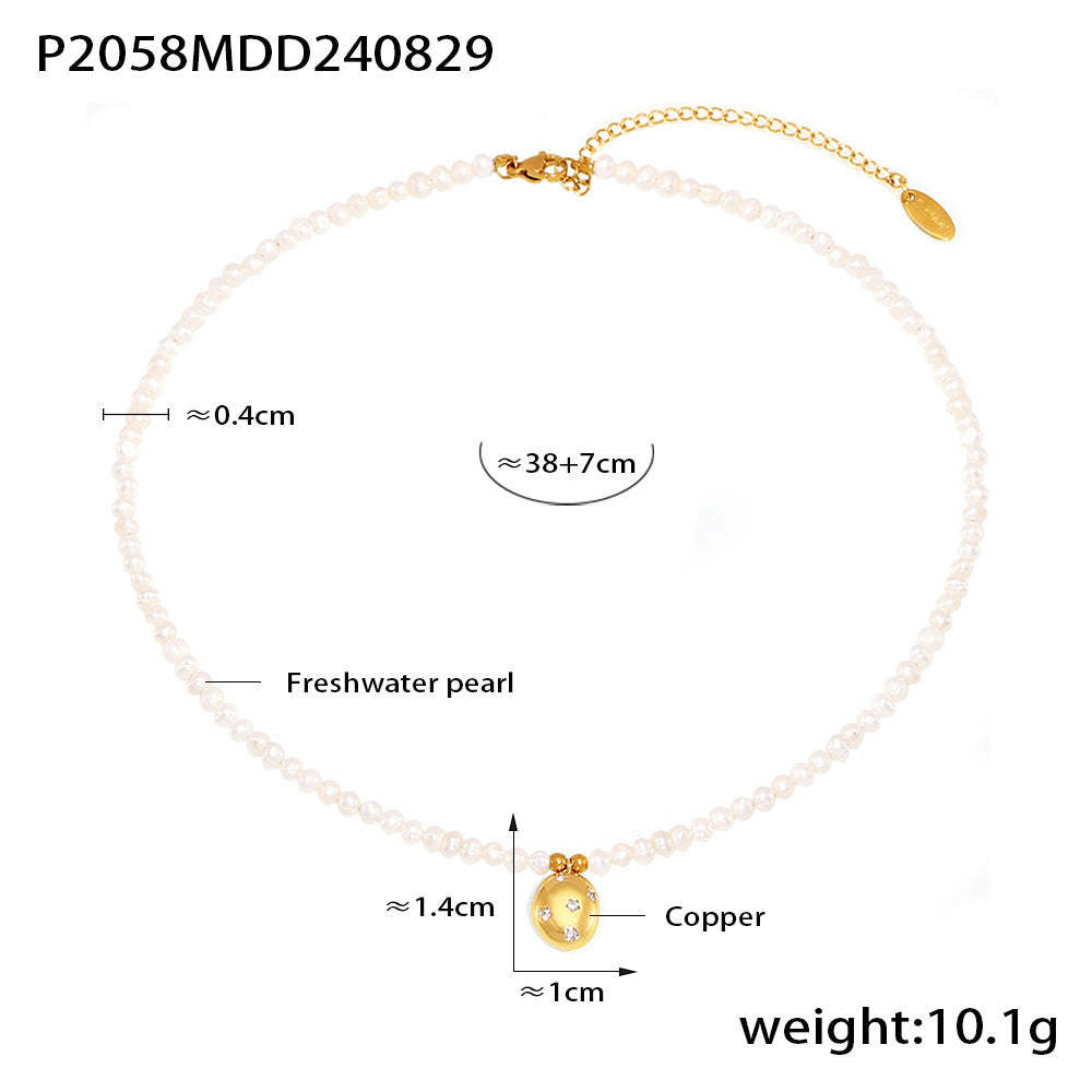 D관 - 레트로 기하학적 담수 진주 럭셔리 실용적 프린세스 펜던트 목걸이 [P2058] 24.09-1