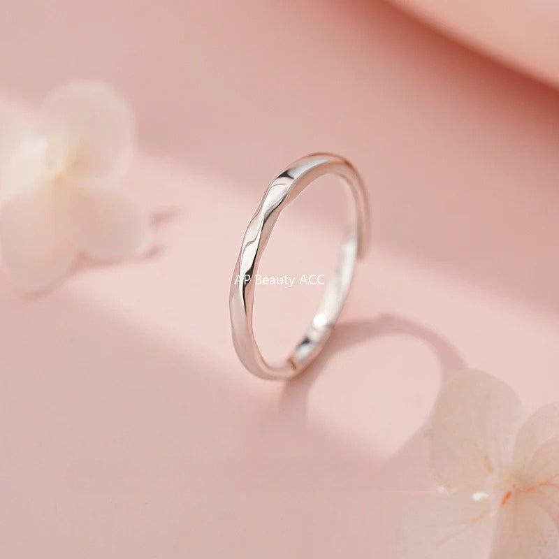 B관 - 999 실버 뫼비우스 큐빅 디자인 커플 반지 [YC5051R_1] 25.11-1