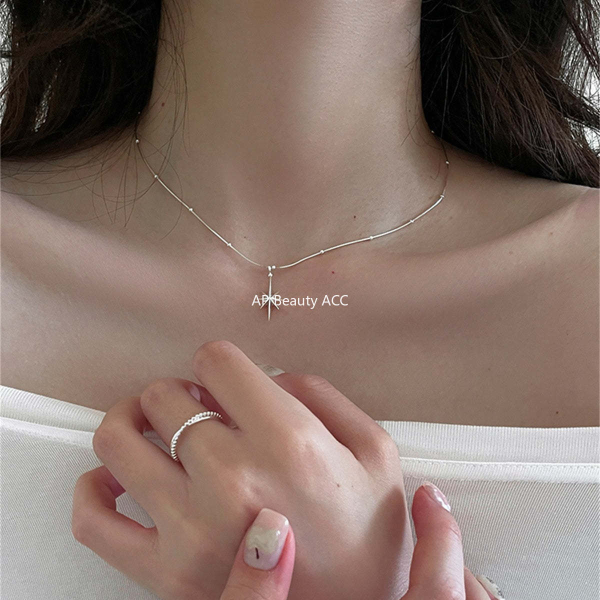 A관 - 925 실버 팔각별 펜던트 목걸이 [XL-1202] 25.09-4