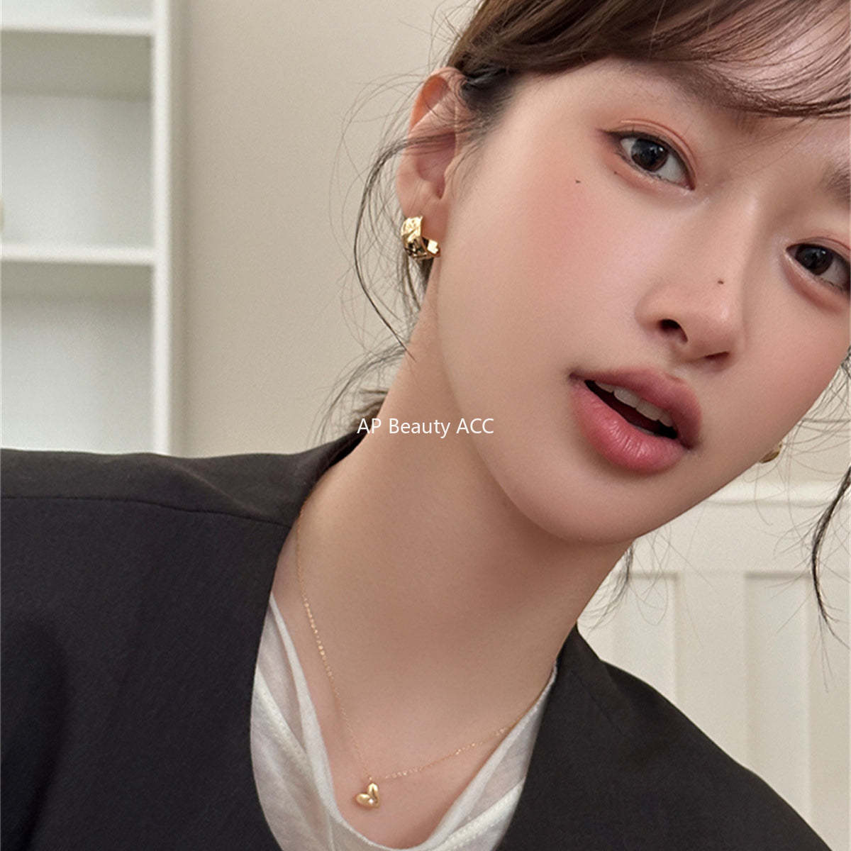 A관 - 925 은침 비정형 텍스처 심플 링 귀걸이 [EH-3371] 25.01-2