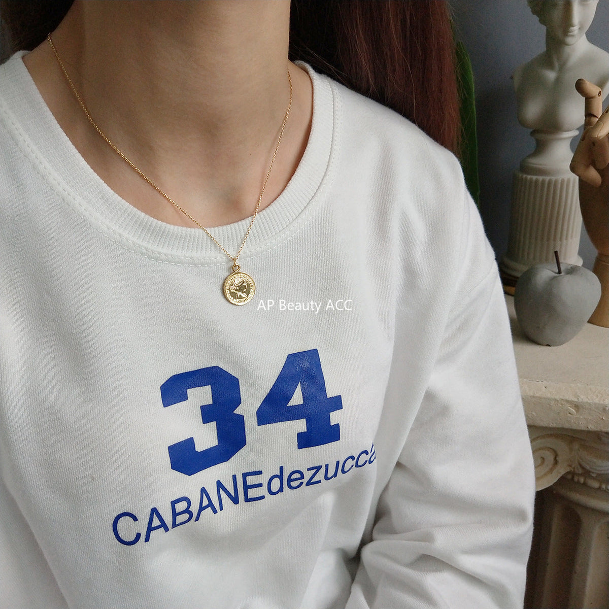 F관 - 925 실버 원형 코인 펜던트 목걸이 [B361] 25.10-3