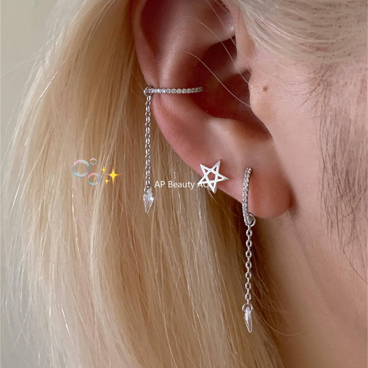 A관 - 925 은침 마름모 드롭 큐빅 디자인 귀걸이 [EH-4181] 25.10-3