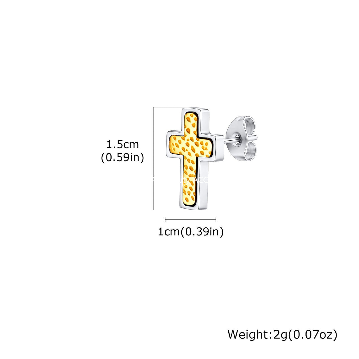 G관 - 스테인리스 스틸 펀칭 십자가 디자인 귀걸이 [ES-720] 25.11-1