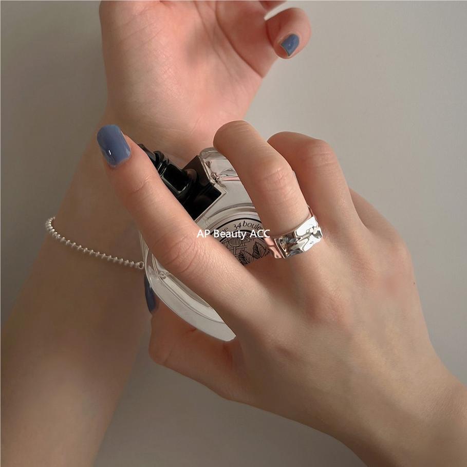 F관 - 925 실버 비정형 물결 디자인 볼드 반지 [J1827] 25.10-4