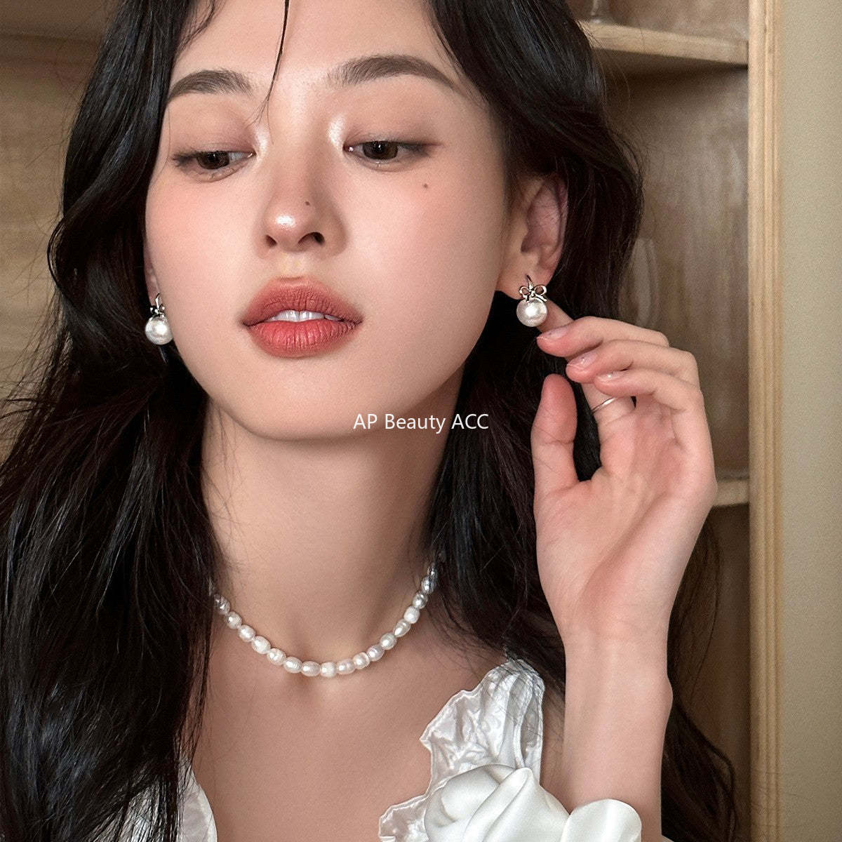 A관 - 925 은침 리본 진주 귀걸이 [EH-3703] 25.07-2