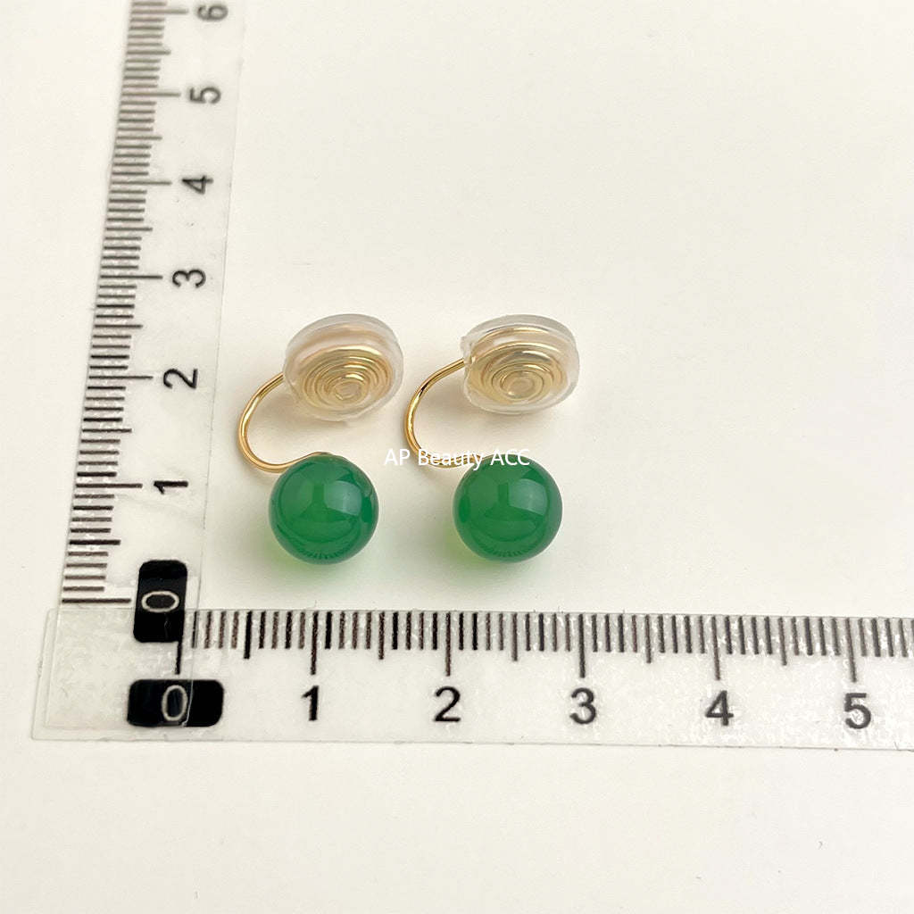 C관 - 18K 도금 에나멜 플라워 이어커프 귀걸이 [EJ0301S] 25.03-1