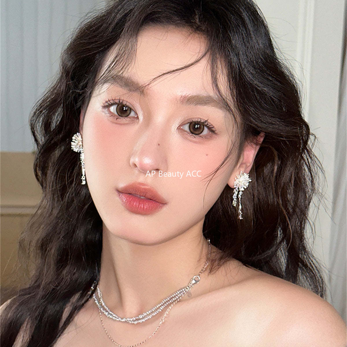 A관 - 큐빅 불꽃 디자인 드롭 귀걸이 [EH-4076] 25.10-4