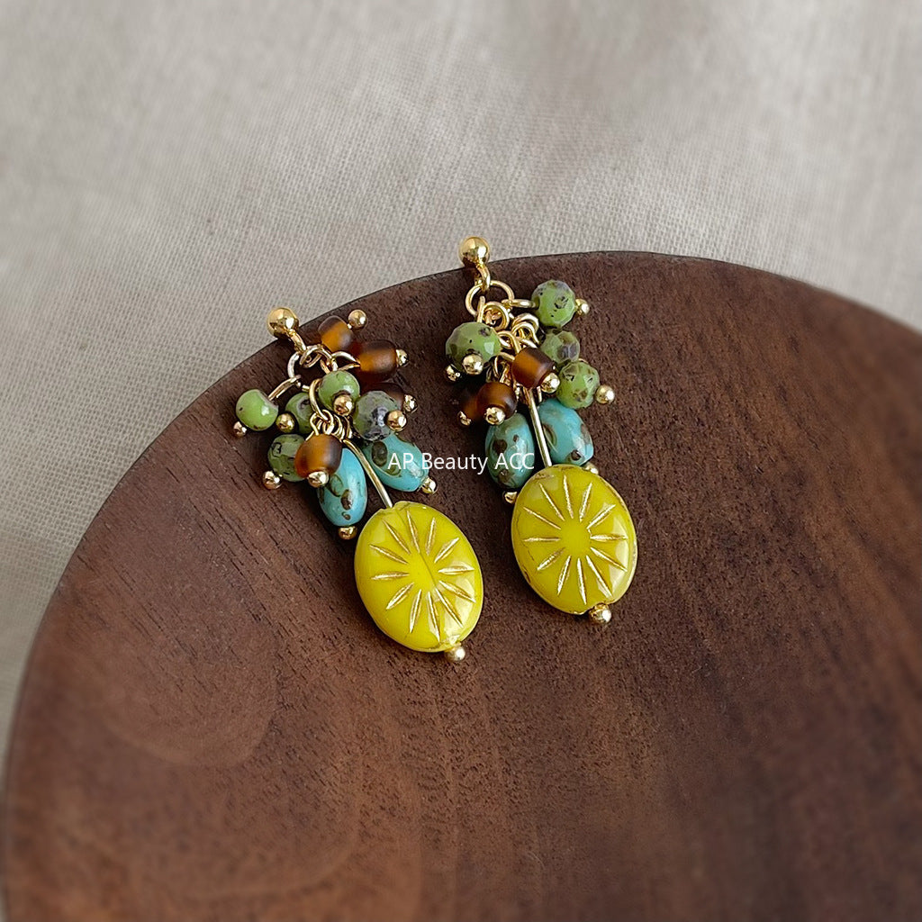 C관 - 925 은침 글라스 크리스탈 비즈 드롭 귀걸이 [6859] 25.10-1