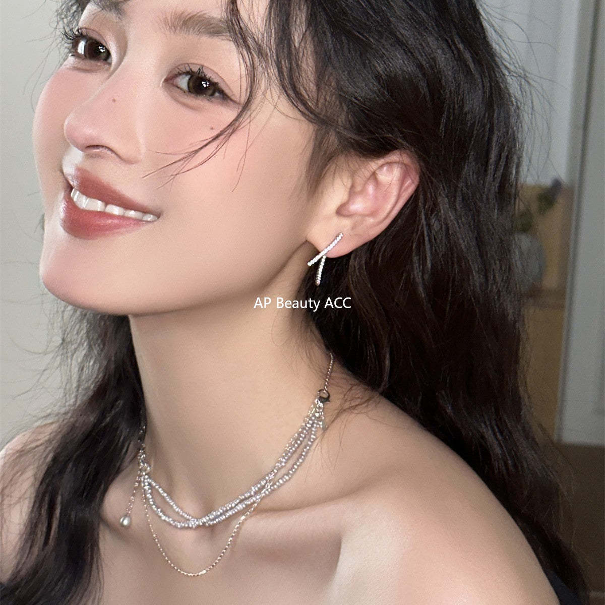 A관 - 925 은침 지오메트릭 라인 큐빅 귀걸이 [EH-4018] 25.10-2