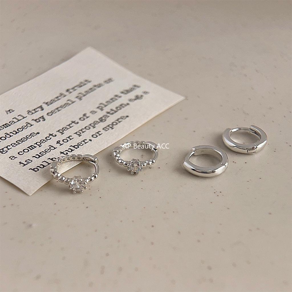 C관 - 미니멀한 스타일 큐빅 원형 귀걸이 [3675-3676] 24.03-5