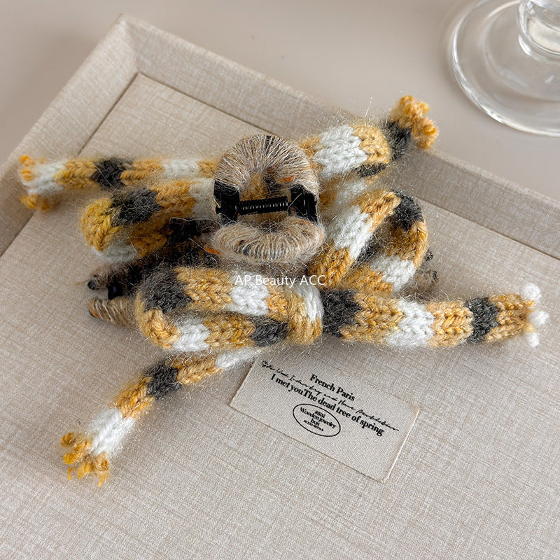 E관 - 털실 니트 소재 리본 모양 집게핀 [26283] 25.11-2