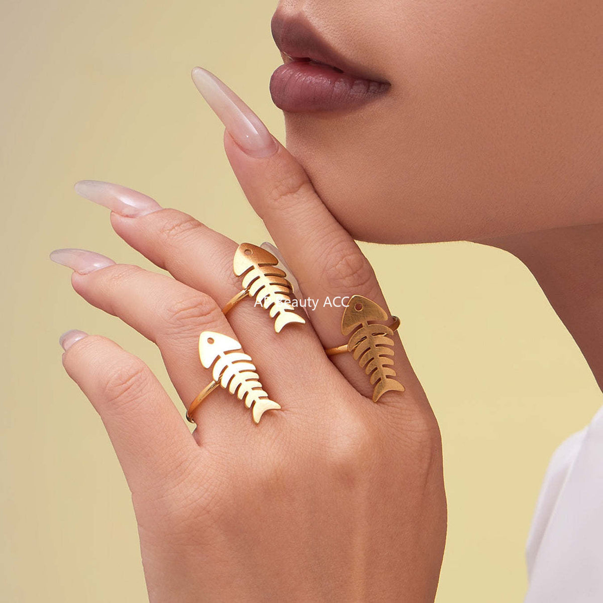 D관 - 스테인리스 18K 도금 물고기뼈 하트 디자인 목걸이 귀걸이 반지 [TXP459] 25.10-5