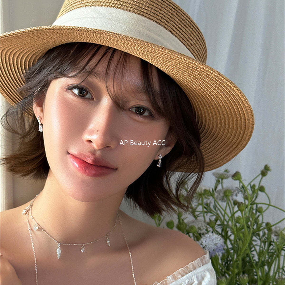 A관 - 925 은침 진주 물방울 큐빅 귀걸이 [EH-4036] 25.08-4