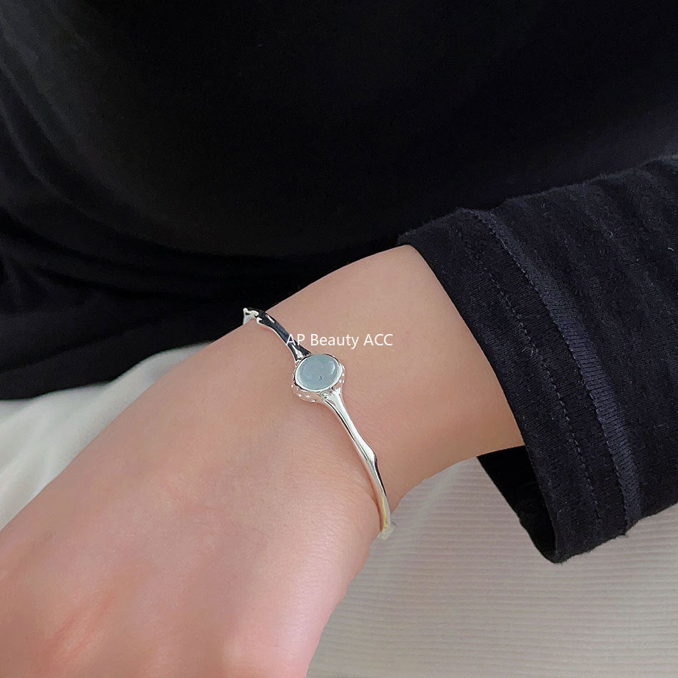 F관 - 925 실버 비정형 타원형 크리스탈 팔찌 [A365] 25.10-2