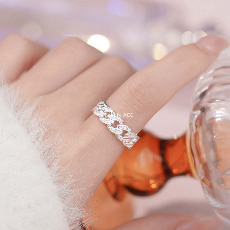 B관 - 925 실버 체인 디자인 오픈형 반지 [YC3219R_1] 25.11-3