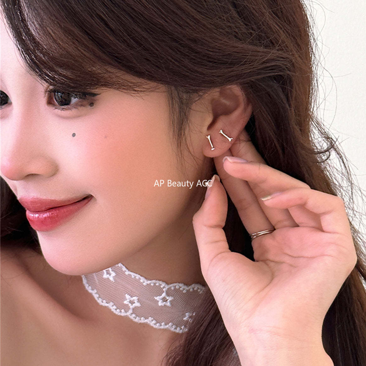 A관 - 개뼈다귀 디자인 925 은침 피어싱 귀걸이 [EH-3799] 25.08-5
