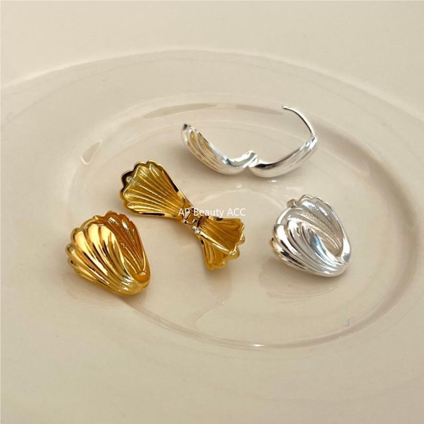 F관 - 925 실버 조개 모양 후프 귀걸이 [C1090] 25.10-4