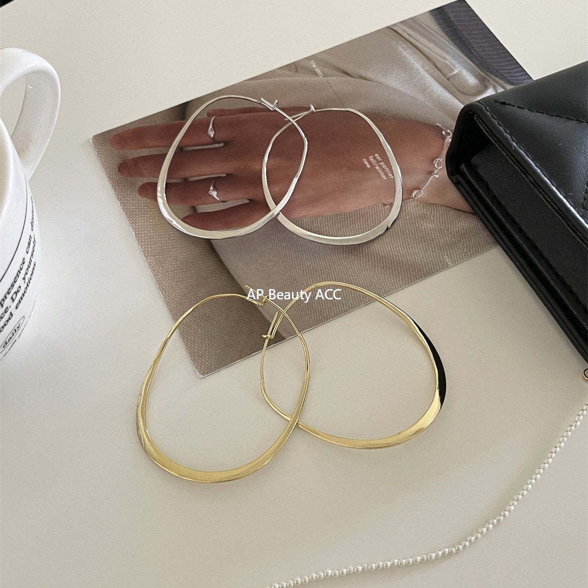 A관 - 925 은침 심플 대형 링 귀걸이 [EH-3968] 25.10-2