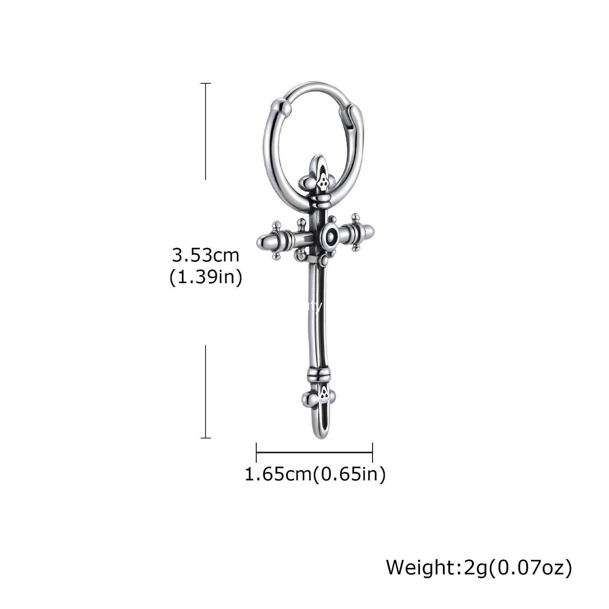 G관 - 스테인리스 스틸 십자가 펜던트 링 귀걸이 [ED-966] 25.12-1