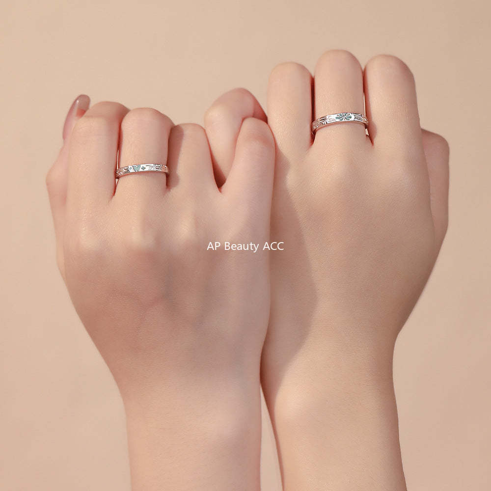 B관 - 999 실버 나비 야광 커플 반지 [YC4685R_1] 25.12-3