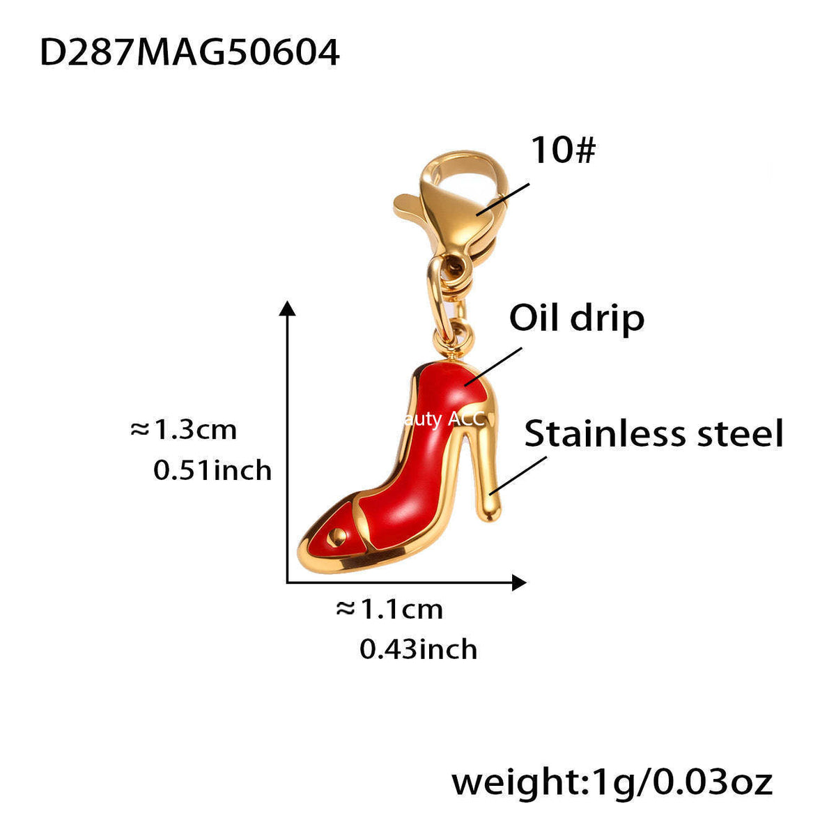 D관 - 18K 도금 체리 DIY 펜던트 스테인리스 스틸 목걸이 [P939] 25.08-2