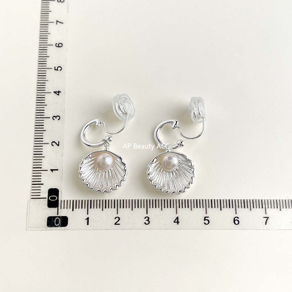 C관 - 큐빅 레진 진주 무피어싱 나선형 이어커프 귀걸이 [EJ0203F] 25.02-3