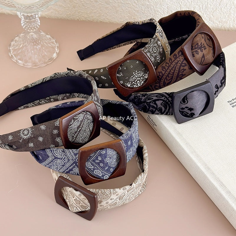 E관 - 멜라드톤 페이즐리 패턴 와이드 머리띠 [27546] 25.10-1