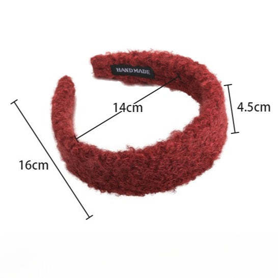 E관 - 양털 퍼 소재 와이드 볼륨 머리띠 [27649] 25.11-1