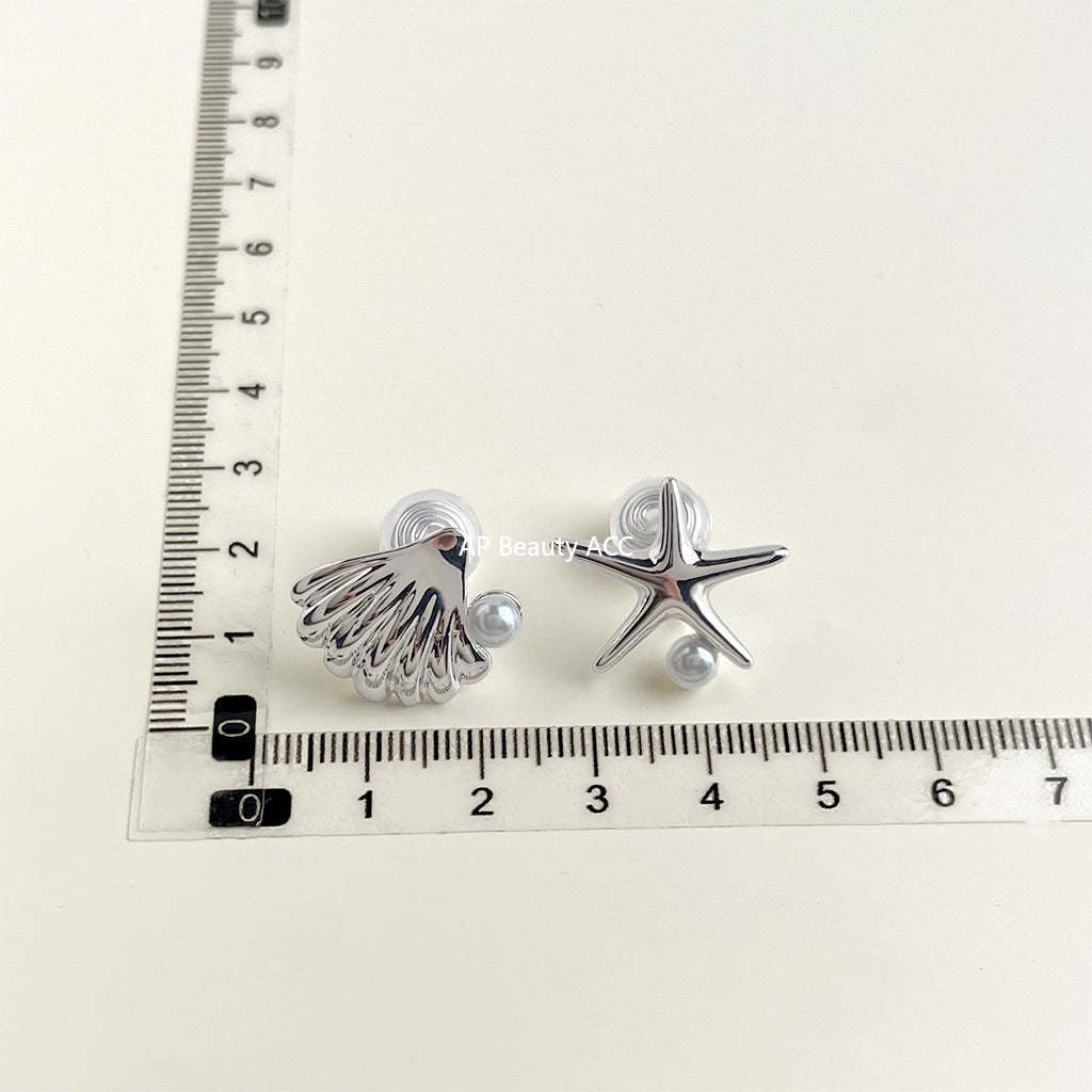 C관 - 큐빅 레진 진주 무피어싱 나선형 이어커프 귀걸이 [EJ0203F] 25.02-3