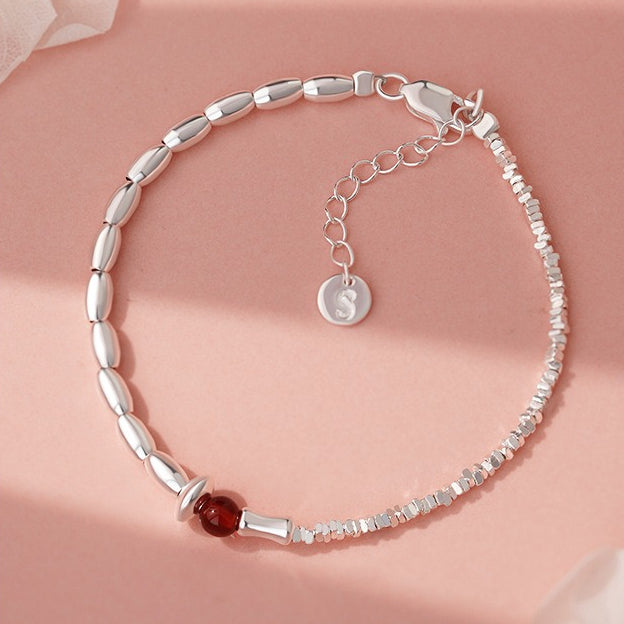 B관 - 925 실버 마노 쌀알 파편 실버 팔찌 [YC4706SL_1] 25.10-2