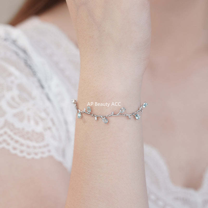 B관 - 925 실버 플라워 덩굴 큐빅 팔찌 [YC4383SL_1] 25.09-4