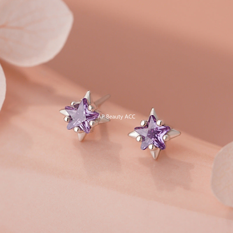 B관 - 999 실버 별 디자인 큐빅 스터드 귀걸이 [YC4910E_1] 25.11-2