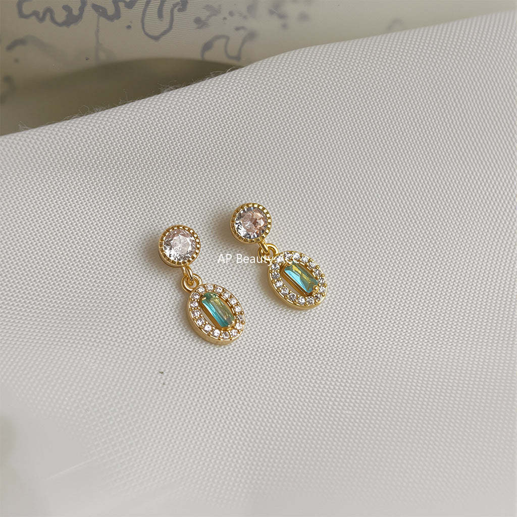 C관 - 큐빅 블루톤 디자인 미니 데일리 귀걸이 [5706-5707] 25.03-3