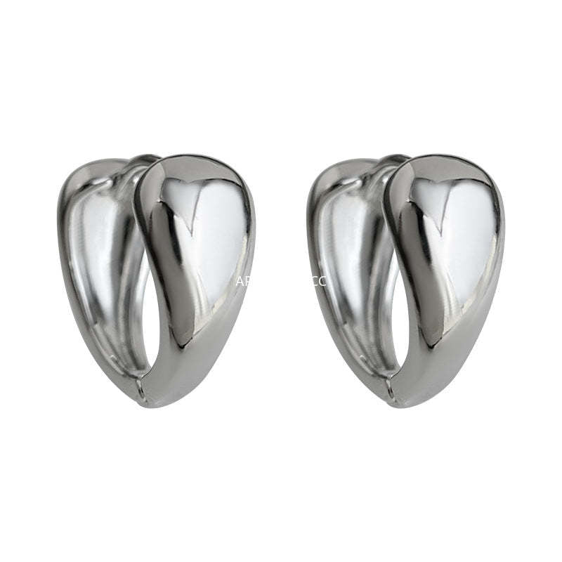 C관 - 유광 백금도금 원형 후프 귀걸이 [7118] 25.12-1