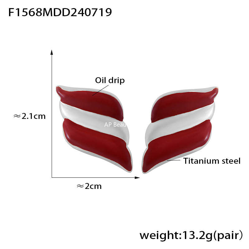 D관 - 스테인리스 스틸 투톤 오일 코팅 귀걸이 [F346-F1070-F1568] 25.06-4