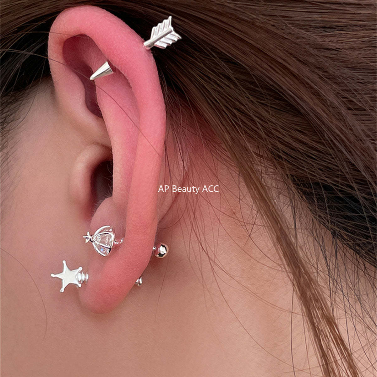 A관 - 925 은침 나비 별 피어싱 귀걸이 [EH-3792] 25.08-4