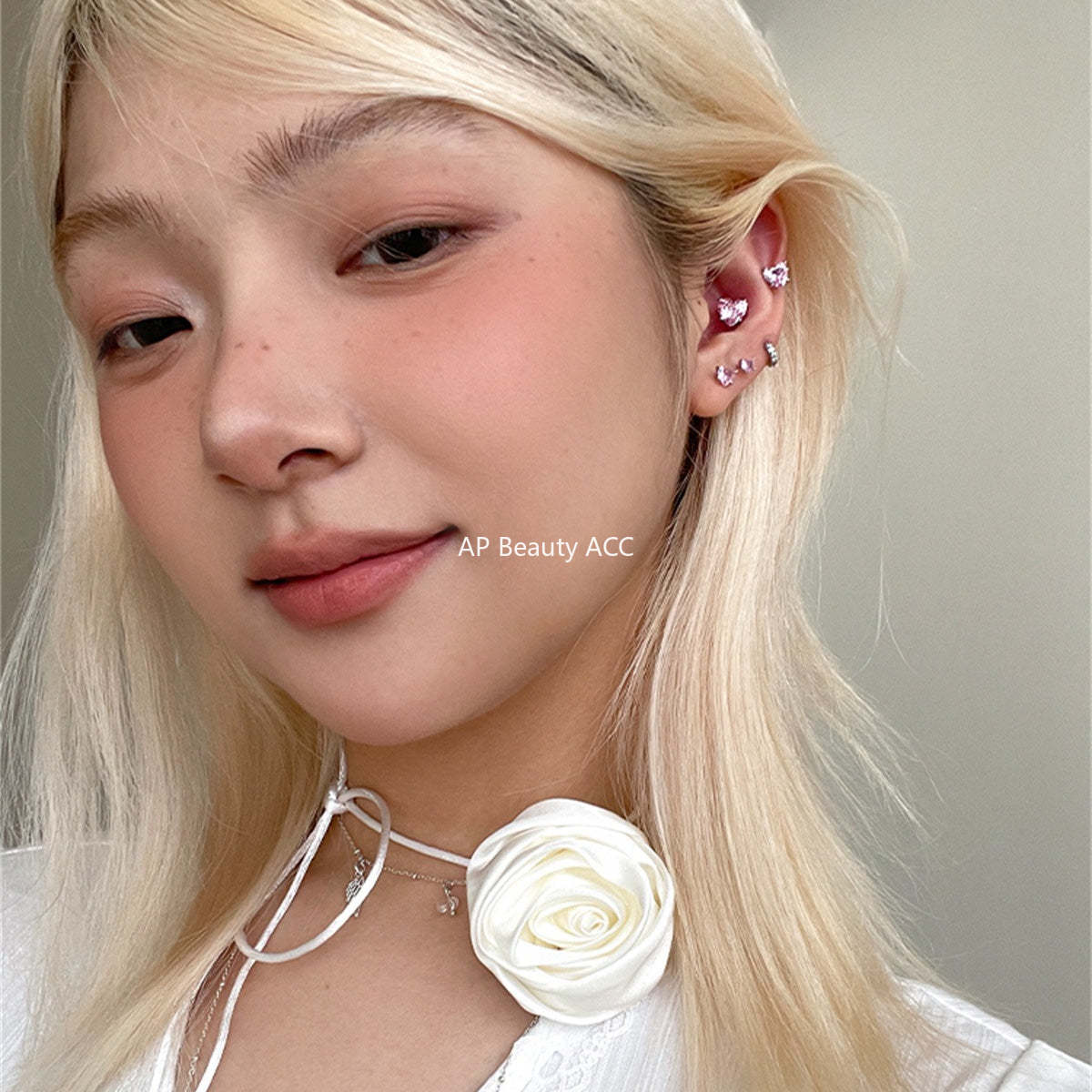 A관 - 999 실버 하트 큐빅 스터드 귀걸이 [EH-4114] 25.09-3