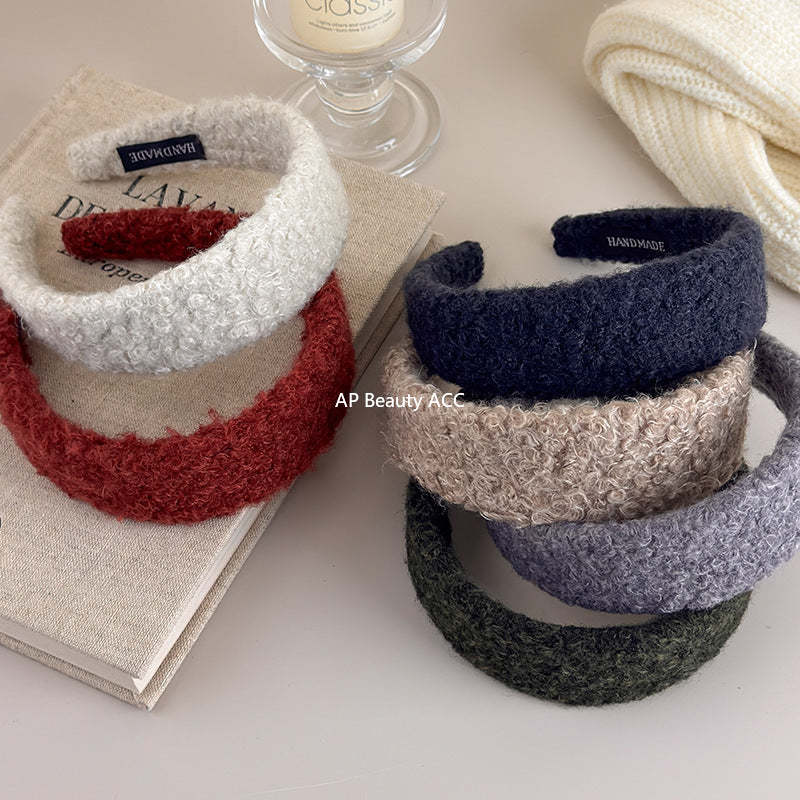 E관 - 양털 퍼 소재 와이드 볼륨 머리띠 [27649] 25.11-1