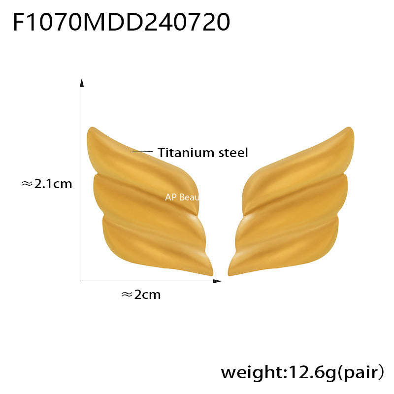 D관 - 스테인리스 스틸 투톤 오일 코팅 귀걸이 [F346-F1070-F1568] 25.06-4