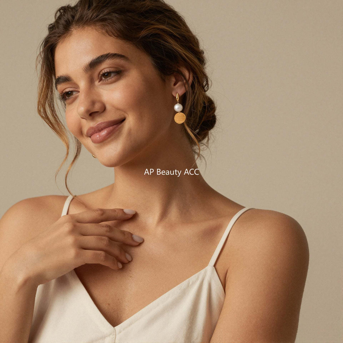 D관 - 플레이트 알파벳 D 비즈 18K 도금 스테인리스 스틸 귀걸이 [F860-F861] 25.12-2