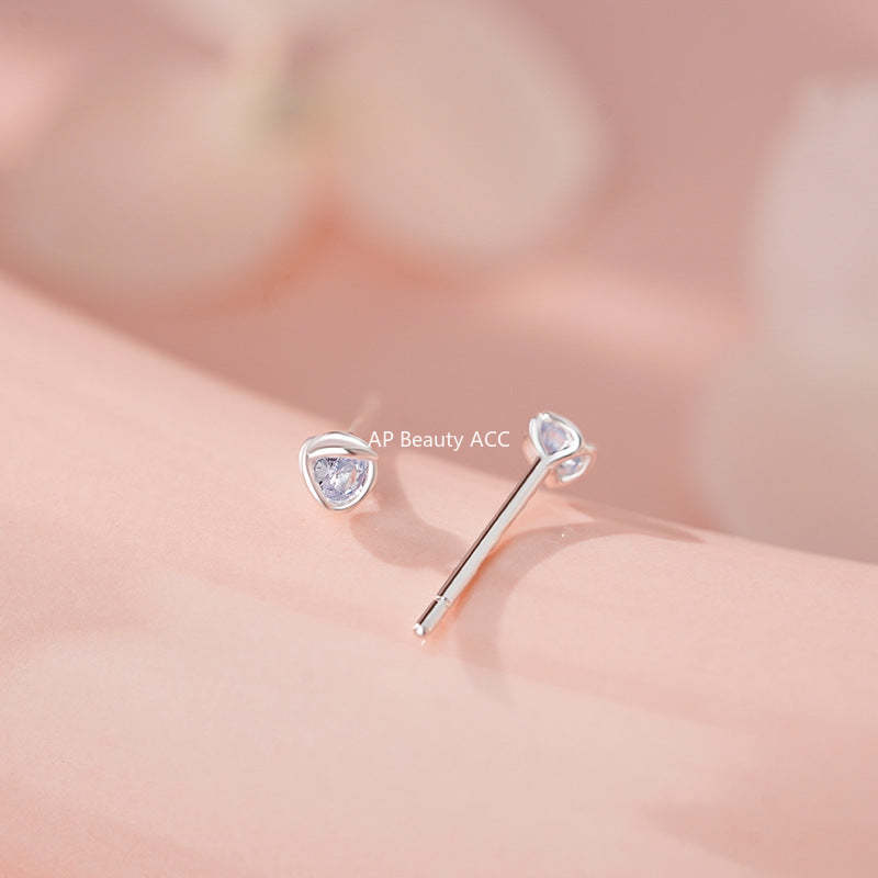 B관 - 999 실버 컬러 큐빅 스터드 귀걸이 [YC10043E] 25.12-1