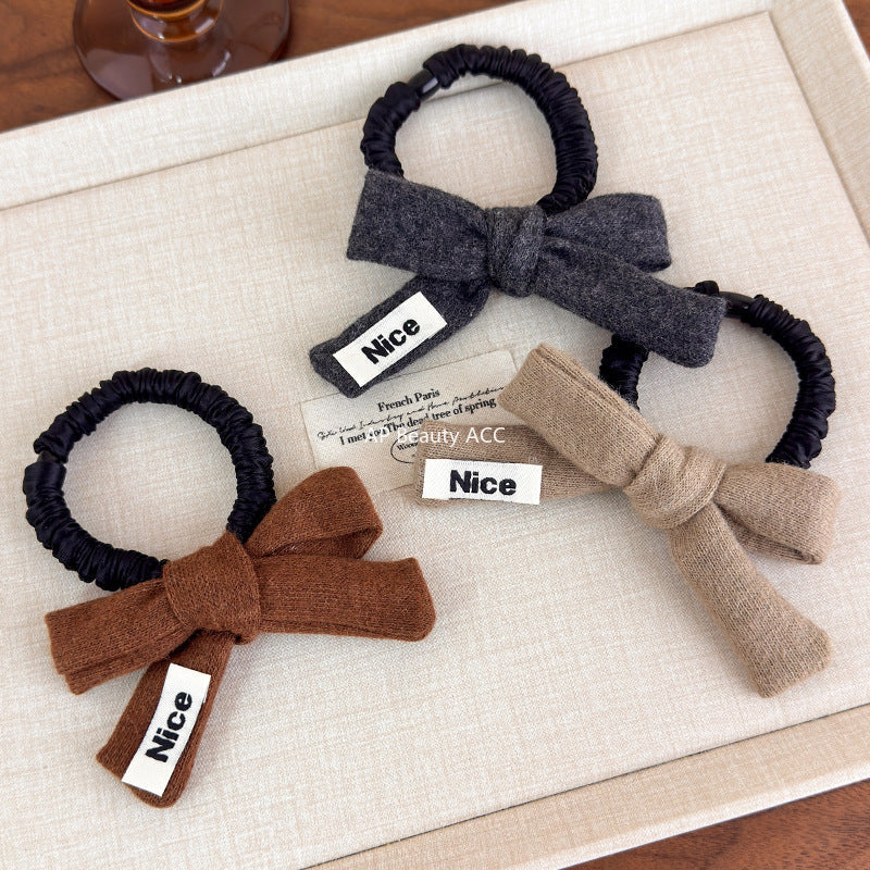 E관 - 니트 리본 디자인 슬림형 머리끈 헤어밴드 [27575] 25.10-3