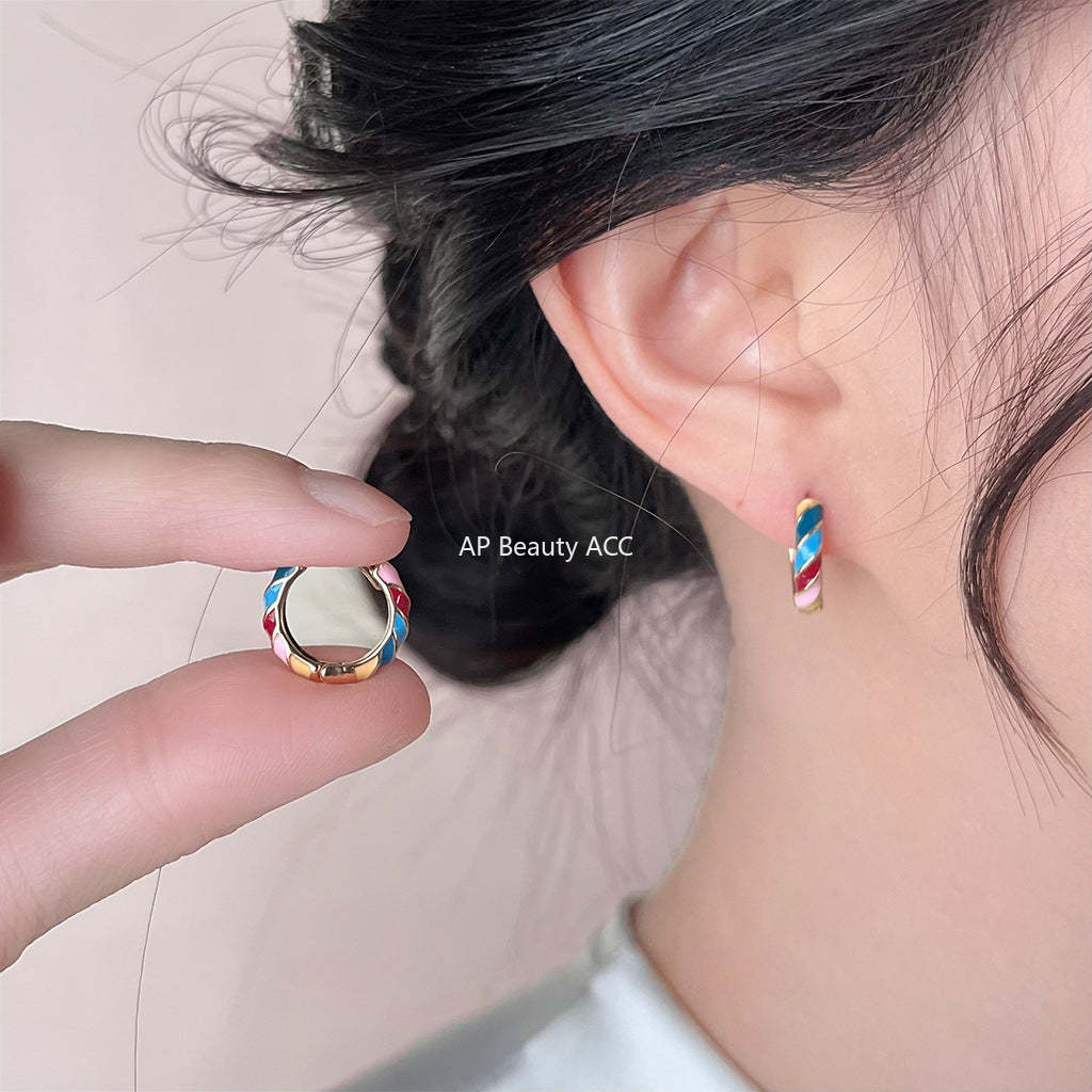 C관 - 14K 도금 여름 귀여운 다채로운 은침 귀걸이 [4188] 24.05-5