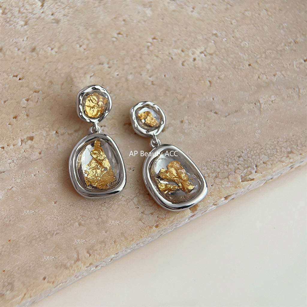 C관 - 디자이너 기하학 금박 핸드메이드 귀걸이 [3915] 24.05-5