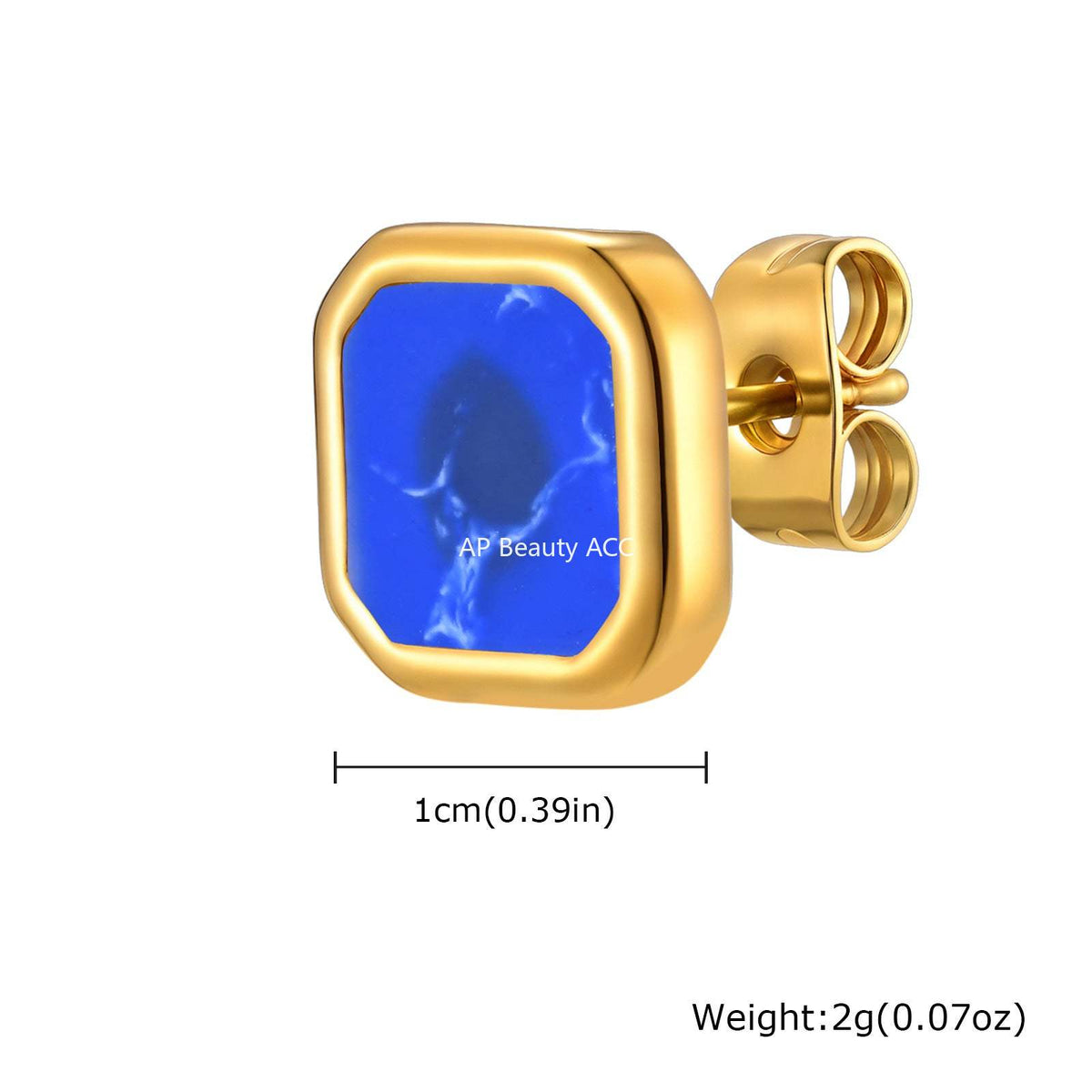 G관 - 스테인리스 스틸 심플 사각 모양 귀걸이 [ES-728] 25.12-2