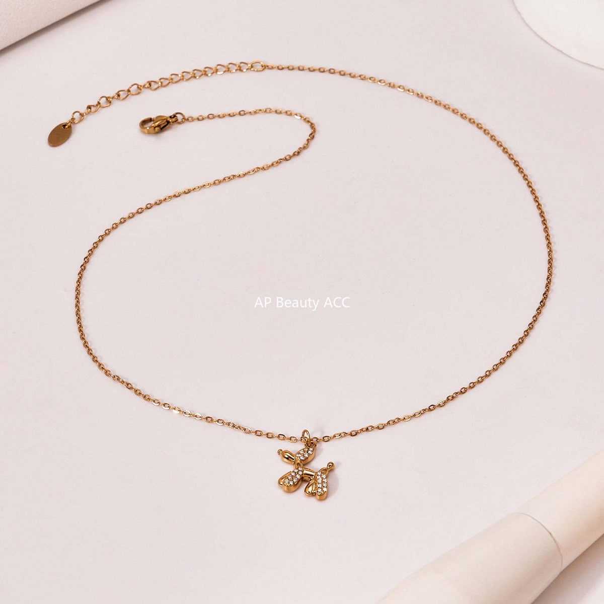 D관 - 큐빅 벌룬독 강아지 펜던트 스테인리스 목걸이 귀걸이 팔찌 [TXP469] 25.11-3