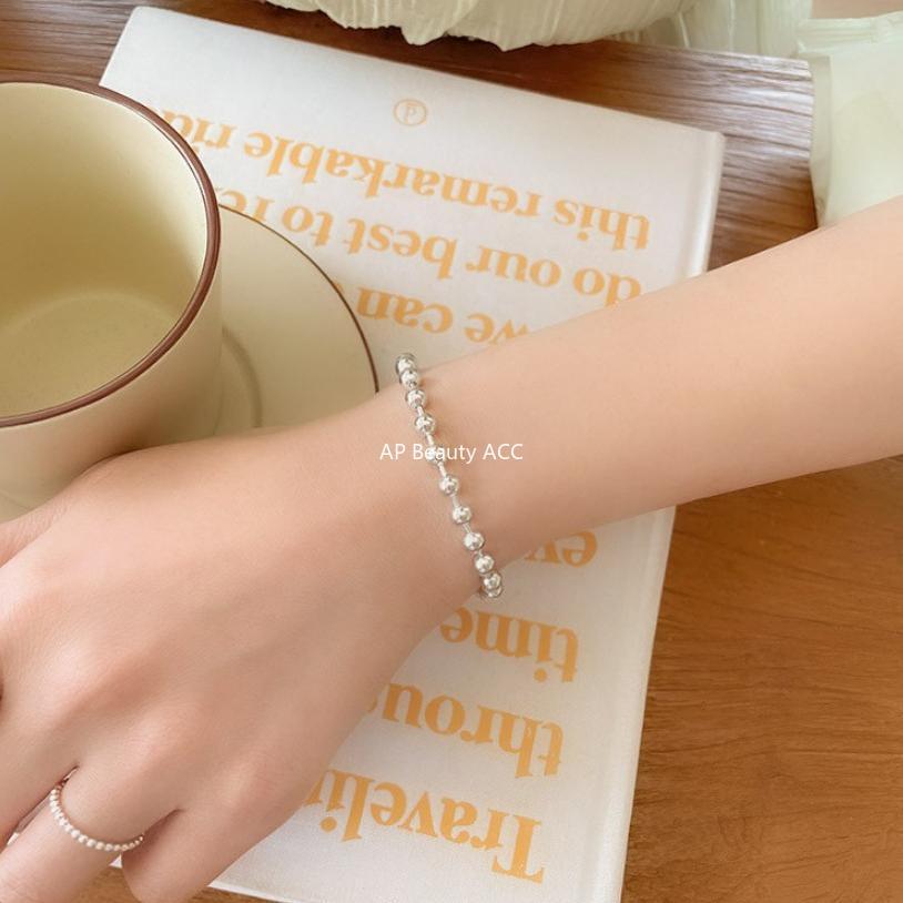 F관 - 925 실버 3가지 사이즈 라운드 비즈 팔찌 [A325] 25.11-2