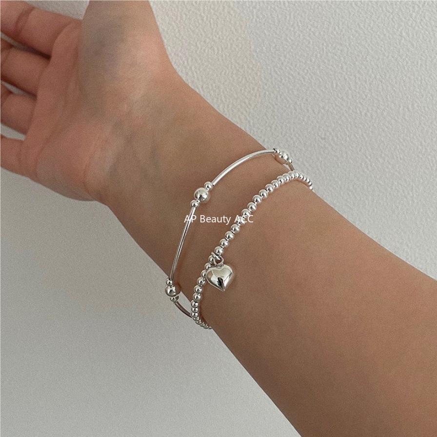 F관 - 925 실버 원형 비즈 라인 팔찌 [A322] 25.09-4