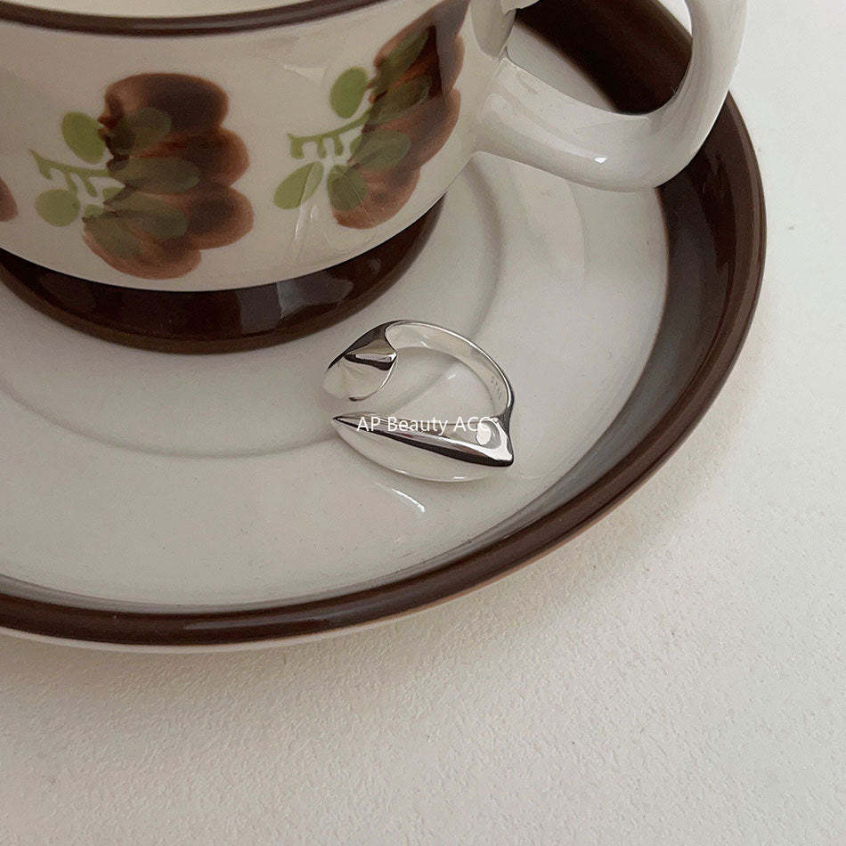 F관 - 925 실버 기하학 유광 오픈형 반지 [J343] 25.10-5