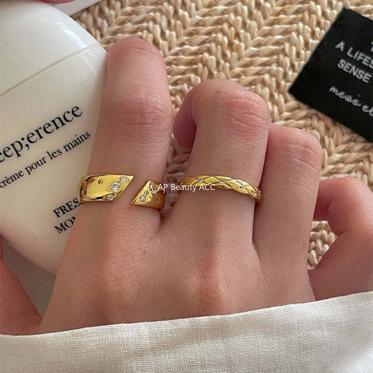 A관 - 925 실버 다이아 패턴 리본 장미 큐빅 반지 [JZ-0712] 25.10-5